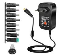 BuyWeek 30W Adaptador de Corriente Universal 3V, 4,5V, 5V, 6V, 7,5V, 9V, 12V Ajustable Fuente de Alimentación AC a DC, con Puerto USB 5V 2A y 8 Adaptadores de Enchufe, para Electrónica, Luz LED