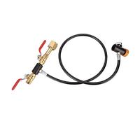 BuyWeek Adaptador de recarga de CO2, W21.8-14 Adaptador de recarga de tanque de soda de CO2 con rosca de la UE con manguera de 36 pulgadas y manómetro para tanque de soda