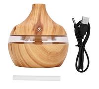 BuyW ifusor de Aceites Esenciales Difusor de Aromas, 300ml de LED de Aire Eléctrico USB para Dormitorio SPA (Veta de Madera Clara)