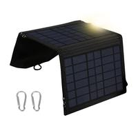 BuyWeek - Panel solar de 15 W, cargador de panel solar plegable, resistente al agua, cargador solar de polisilicio con puertos USB de 5 V, panel solar exterior for iPhone, iPad, Samsung Galaxy y equip