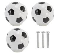 BuyWeek-pomos de armario de fútbol, juego de 3 botones de cajones de cerámica, tiradores de manija de armario para armario de fútbol deportivo