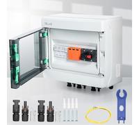BuyWeek Solar PV Combiner Box 2 en 1 out 2 String Caja de distribución de plástico Impermeable for Exteriores 1000V 32A