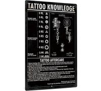 Buywell Cartel de metal vintage para pared, diseño de tatuaje, letrero novedoso de metal, letrero de estaño, cartel de pared de 8 x 12 pulgadas