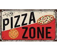 Buywell Cartel de pizza, estilo vintage, letrero de pizza, letrero de pizza, restaurante, decoración de pizza, póster de decoración de pizza, arte de pared, letrero de metal, póster de 8 x 12 pulgadas