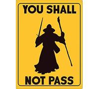 Buywell Placa de metal con texto en inglés "You Shall Not Pass Farm", letrero de estaño vintage para bar, club de música, hombre, cueva, habitación, decoración de pared, 14 x 20 cm