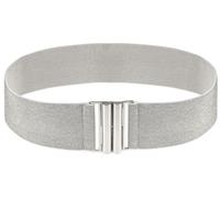 Buywis Cinturones elásticos anchos para mujer, cinturón elástico para vestidos, plateado, Fit Waist 30"-32"