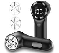 buywoo Afeitadora de Tela, removedor de Pelusa eléctrico, desfuzzer de suéter Recargable para Quitar Pelusas, Funciona con Pilas, 6 Cuchillas, 3 velocidades con Pantalla LED para Ropa, tapicería