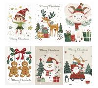 Buziba 48 Pack Christmas Cards Holiday Greeting with Envelopes and Stickers Festive Designs Boxed Blank inner page (5×7inch)
