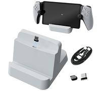 Buziba Cargador de controlador de estación de carga para PS5, base de carga rápida, soporte de carga portátil con puerto de carga tipo C para consola de juegos Playstation Portal (blanco)