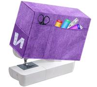 Buziba Funda protectora acolchada para máquina de coser, con bolsillos de almacenamiento, compatible con la mayoría de máquinas y accesorios estándar Singer & Brother (morado)