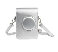 Buziba Funda protectora de piel sintética para Fujifilm Instax Mini EVO, con correa ajustable para el hombro, color plateado, Silver, Fotografía