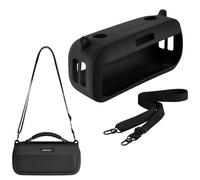 Buziba Funda protectora de silicona para altavoz portátil Bose SoundLink Max Bluetooth con correa para el hombro (negro)