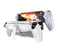 Buziba Funda protectora para Playstation Portal Remote Player Funda de TPU suave con soporte para consola de juegos de mano (blanco)