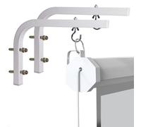 BUZIFU 2 uds Soportes de Pared para Pantalla de Proyección Manual y Eléctrica, Soporte en Forma de L para Pantalla de Proyector, Universal y Ajustable, hasta 20 kg, con 4 Tacos de Metal, Color Blanco