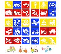 BUZIFU 30 PCS Plantillas de Dibujo Reutilizables, Plantillas de Animales para Pintar, Pantilla de Dibujo de Plástico, Plantilla de Plástico para Dibujar, Manualidades Arte y DIY Proyecto