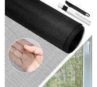 BUZIFU Tela de Mosquitera por Metros 120 x 300 cm Malla Mosquitera para Ventana Mallas Mosquiterass Negras Fibra de Vidrio Malla Fina para Hacer Mosquiteras Adiós a los Mosquitos y Otros Insectos