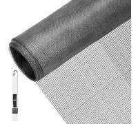 BUZIFU Tela de Mosquitera por Metros 130 x 150 cm Malla Mosquitera para Ventana Mallas Mosquiteras Gris Fibra de Vidrio Malla Fina para Hacer Mosquiteras Adiós a los Mosquitos y Otros Insectos