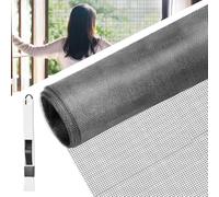BUZIFU Tela de Mosquitera por Metros 150 x 300 cm Malla Mosquitera para Ventana Mallas Mosquiteras Gris Fibra de Vidrio Malla Fina para Hacer Mosquiteras Adiós a los Mosquitos y Otros Insectos