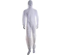 Buzo mono desechable capucha Talla 4XL blanco. Protección para Clínicas, Laboratorios, fábricas, Veterinarios, Granjas, Bricolaje…