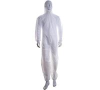Buzo Mono desechable Capucha Talla XXL Blanco. Protección para Clínicas, Laboratorios, fábricas, Veterinarios, Granjas, Bricolaje…