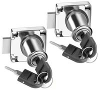 buzon 2 cerradura de leva con llaves idénticas, cerraduras de seguridad cerradura para armario, buzón, cajón, tubular, muebles, puerta,cómoda, casillero de buzón plateado