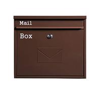 buzon, Buzón de correo de estilo europeo, sencillo, montado en la pared, for exteriores, caja de sugerencias de empresa, caja de almacenamiento de sugerencias, bandeja de entrada(Brown)