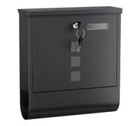 Buzón con Soporte para periódicos Negro con 2 Llaves Montaje Pared Correo Cartas Correspondencia