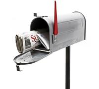 Buzón Correo US Mail diseño Americano Gris Plateado pie Apoyo Soporte Pedestal Cartas Vintage Retro