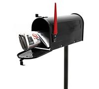 Buzón Correo US Mail diseño Americano Negro pie Apoyo Soporte Pedestal Cartas Vintage Retro Metal