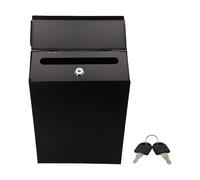 Buzón creativo de hierro con mecanismo de bloqueo, para uso doméstico o comunitario (negro)