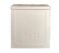Buzón Cuadrado de Metal pequeño, Resistente a la Lluvia, para Exteriores, clásico, para Paquetes, 23 x 10 x 25 cm (Rojo) (Blanco)