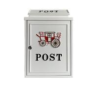 Buzón de buzón de villa a prueba de lluvia, antiguo buzón creativo para exteriores para oficina en casa (caballo blanco)