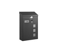 SONGMICS - Buzón de Pared Moderno, con Ventanas de visualización, Placa de identificación, Cerradura con núcleo de Cobre, fácil de Instalar, Negro GMB031B02