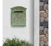 Buzón de Correo Vintage de Pared - Estilo Antiguo, Metal, para Exterior - Soporte de Pared para Recepción de Correos