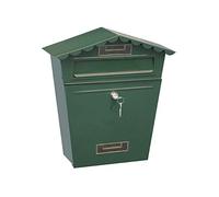 Buzón de Correos para casa, Villa, jardín, Exterior, Impermeable, para periódicos, Estilo rústico Americano (Verde)