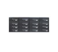 Buzón de correos para edificios de apartamentos horizontal, 16 plazas, 120 x 17 x 42 cm, modelo modular, gris antracita