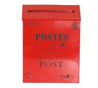 Buzón de metal vintage de estilo europeo rústico para montaje en pared, añade un toque decorativo a colecciones de accesorios para el hogar y fotografía (rojo)