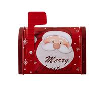 Buzón de Navidad con diseño de Papá Noel, caja de regalo de hojalata, lata de galletas de Navidad para regalo, contenedores vacíos de dulces, cajas de intercambio de aperitivos, recuerdos de fiesta