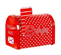 Buzón de Navidad de hierro para niños, sobre para decoración del hogar, jardín, material de hierro rojo, 13 x 8 x 9,5 cm