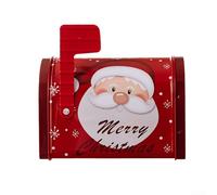 Buzón de Navidad de metal con bandera, para dulces y golosinas, almacenamiento decorativo para sorpresas navideñas y manualidades (B)