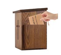 Buzón De Ofrendas Para La Iglesia,Fabricada En Madera Con Ranura Y Cerradura - Buzón De Peticiones De Oración Para La Iglesia - Para Catedral, Parroquia, Santuario, Funeral, Culto, Evento Y Recaudació