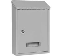 Buzón de Pared Correo, Buzón de Exterior de Metálico con Cerradura y Llaves, Buzón Impermeable de Gran Capacidad para Cartas, Fácil de Instalar (30x21.7x7cm, Plata)