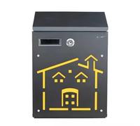 Buzón de Pared Correo con Tapa Antilluvia, Buzón de Exterior de Metálico con Cerradura y Llaves, Buzón Impermeable de Gran Capacidad para Cartas, Fácil de Instalar. (B)