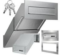 Buzón de Pared de Acero Inoxidable V2A INOX, Placa Frontal 305 × 135 mm