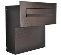 Buzón de Pared marrón Bronce Antiguo empotrable con Profundidad Regulable de 19 a 26 cm para Paredes de casa y muros de Vallas