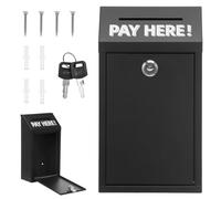 Buzón de pared para montaje en pared, caja de donación con cerradura y llave, caja para llaves, caja de dinero de metal con cerradura de llave, caja de propuestas segura, ranura para el hogar, oficina