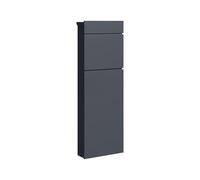 Buzón de pie Relaxdays, diseño moderno, (alto x ancho x fondo): 111 x 39,5 x 14 cm, para exterior, 2 llaves, antracita