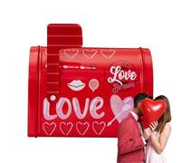 Buzón de San Valentín - de regalo de hojalata | Favores de fiesta de intercambio de Valentína en el aula | Bonito tarjetero de San Valentín - Buzón de metal duradero para manualidades infantil