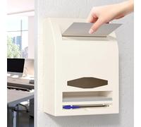 Buzón de sugerencias con cerradura, caja de donaciones de plástico para recaudación de fondos (incluye 2 llaves); buzón de entrega vertical para votaciones, fiestas(23.5 * 13.5 * 35cm)