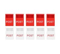 Buzón decorativo muebles de madera al aire libre mini decoración del hogar artesanía blanca y roja para niños